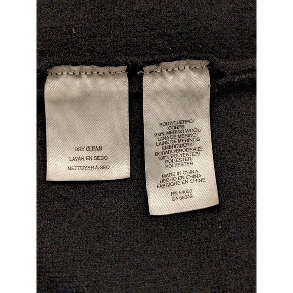 Merino Wool Jacket Womens L Embroidered Sequins Black Jones New York Collection - Picture 4 of 5